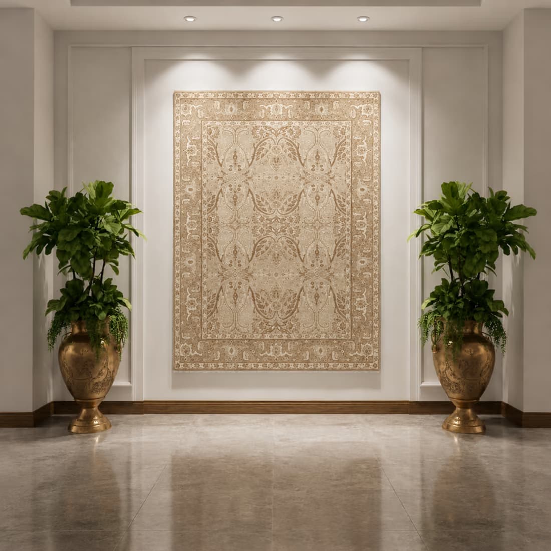 Bhadohi Classic Medallion Carpet, full piece
