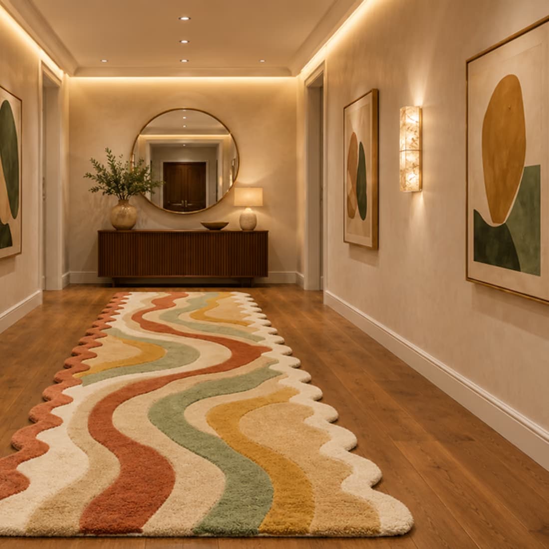 Panipat Cotton Stripe Rug, full piece